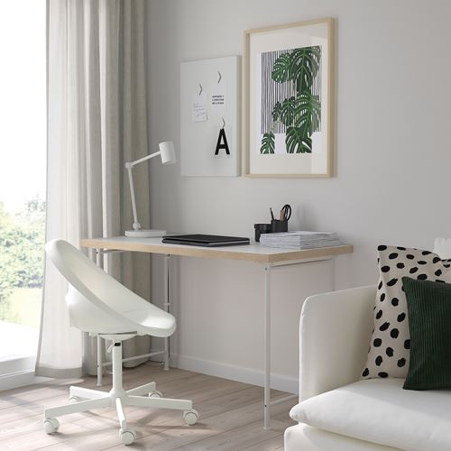 IKEA - LAGKAPTEN/SPAND, desk, white/anthracite, 120x60 cm