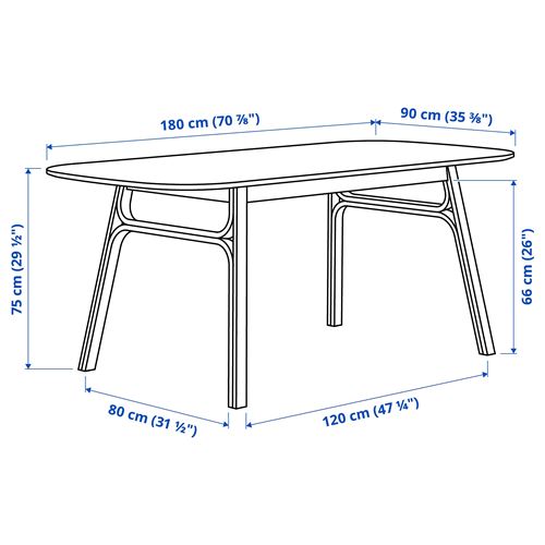 IKEA - VOXLÖV, dining table, bamboo, 180x90 cm