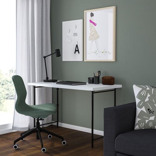 IKEA - LAGKAPTEN/SPAND, çalışma masası, beyaz-siyah, 120x60 cm