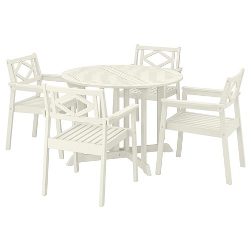 IKEA - BONDHOLMEN, dining table and chairs, white-beige