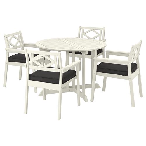 IKEA - BONDHOLMEN, dining table and chairs, white-beige