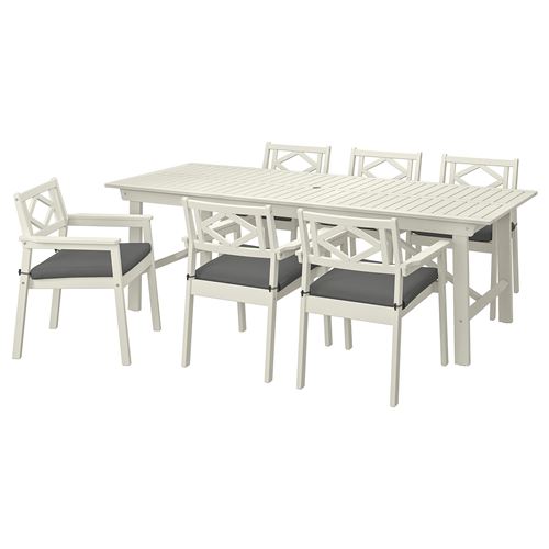 IKEA - BONDHOLMEN, dining table and chairs, white-beige