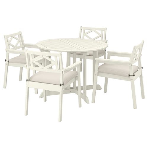 IKEA - BONDHOLMEN, dining table and chairs, white-beige