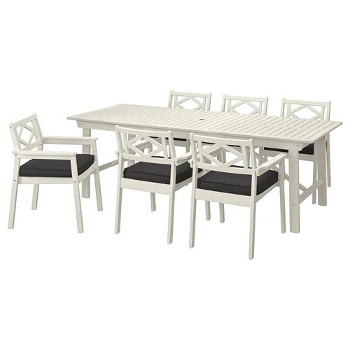 IKEA - BONDHOLMEN, dining table and chairs, white-beige