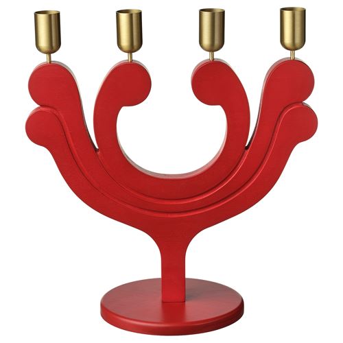 IKEA - VINTERFINT, candlestick, red, 29 cm