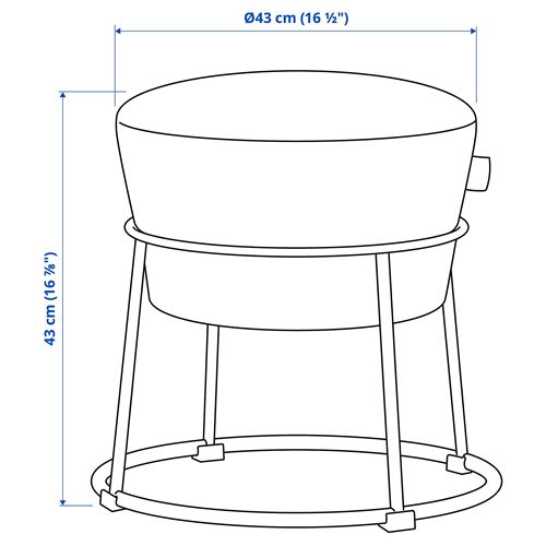 IKEA - EMMISLÖV, pouffe, skiftebo yellow