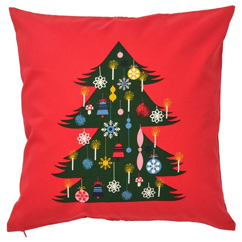 IKEA - VINTERFINT, lace pillow cover, red-green, 50x50 cm