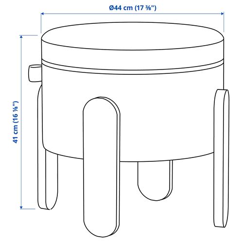 IKEA - FÖRLUNDA, saklama gözlü puf, tonerud kırmızı