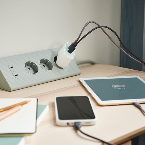 IKEA - SJÖSS, Charger with USB-C port, white