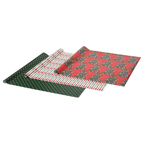 IKEA - VINTERFINT, gift wrap roll, red-green, 3x0.7 m/2.10 m²