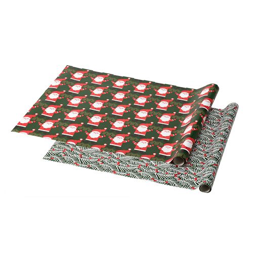 IKEA - VINTERFINT, gift wrap roll, green-patterned, 3x0.7 m/2.10 m²