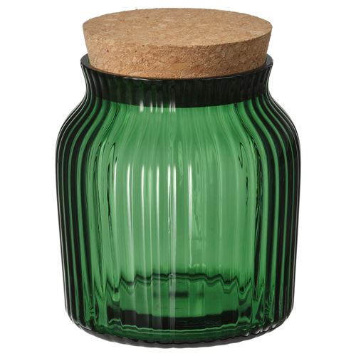 IKEA - VINTERFINT, glass jar with lid, green, 0.9 l