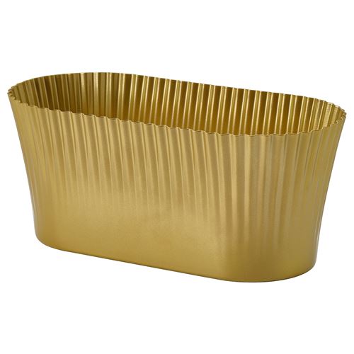 IKEA - VINTERFINT, steel plant pot, golden colour, 14x26 cm