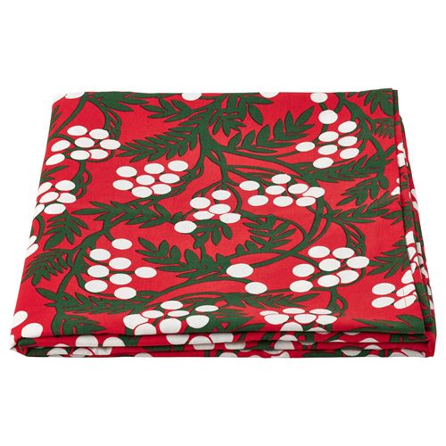 IKEA - VINTERFINT, tablecloth, berry pattern red, 145x240 cm