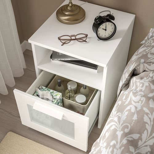 IKEA - BRIMNES, bedside table, white, 39x41x53 cm