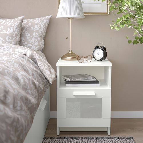 IKEA - BRIMNES, bedside table, white, 39x41x53 cm