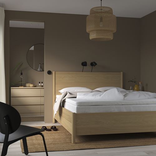 IKEA - NORRSELE, double mattress pad, white, 160x200 cm
