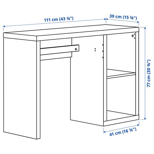 IKEA - KALLAX, desk, blackbrown