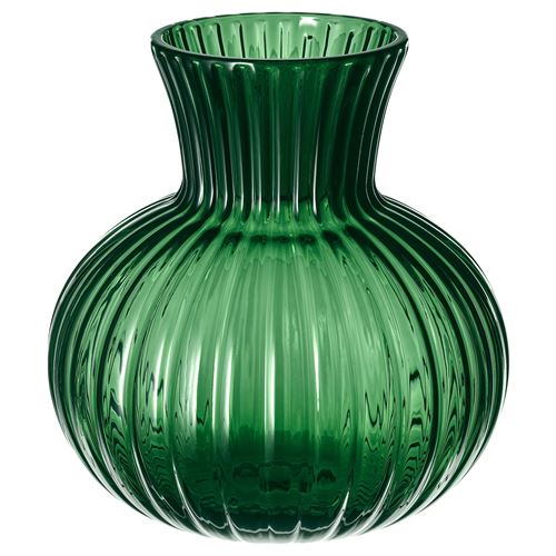 IKEA - VINTERFINT, glass vase, green, 13 cm