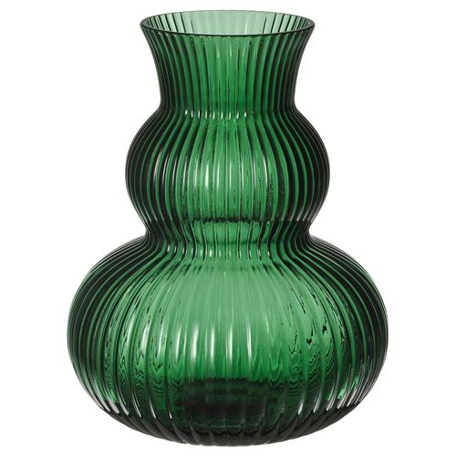 IKEA - VINTERFINT, glass vase, green, 21 cm