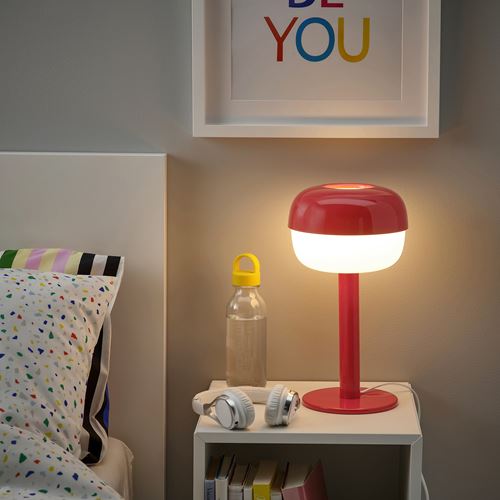 IKEA - BLASVERK, abajur, kırmızı, 36 cm