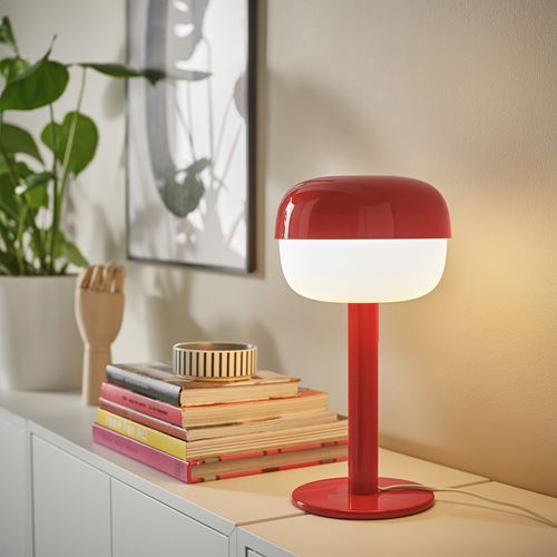 IKEA - BLASVERK, abajur, kırmızı, 36 cm