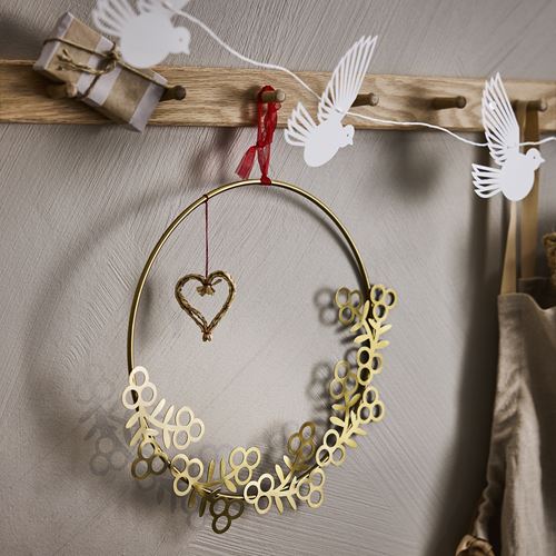 IKEA - VINTERFINT, wreath, golden colour, 27 cm