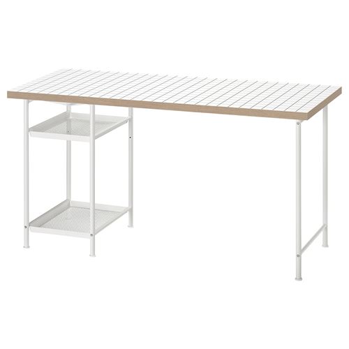 IKEA - LAGKAPTEN/SPAND, desk, white/anthracite, 140x60 cm