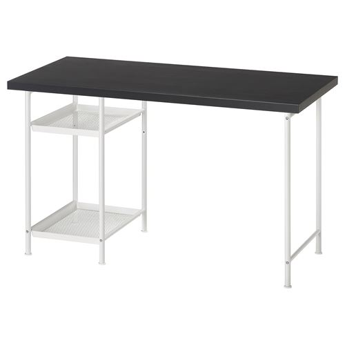 IKEA - LAGKAPTEN/SPAND, desk, black-brown-white, 120x60 cm