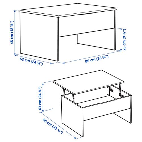 IKEA - ÖSTAVALL, coffee table, black, 90 cm