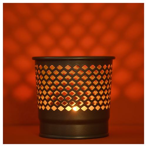 IKEA - BERGGRAN, tealight mumluk, gri, 9 cm
