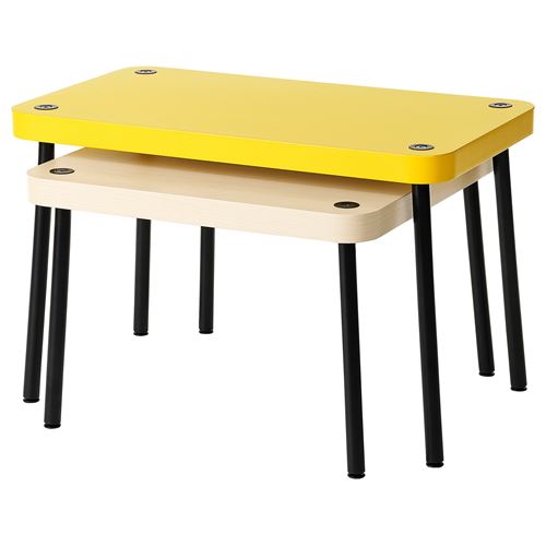 IKEA - SONHULT, nest of tables, yellow-birch effect