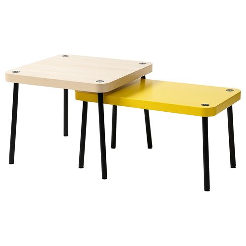 IKEA - SONHULT, nest of tables, yellow-birch effect