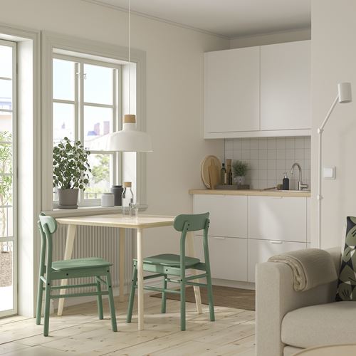 IKEA - LISABO/RÖNNINGE, mutfak masası takımı, huş-yeşil, 2 sandalyeli