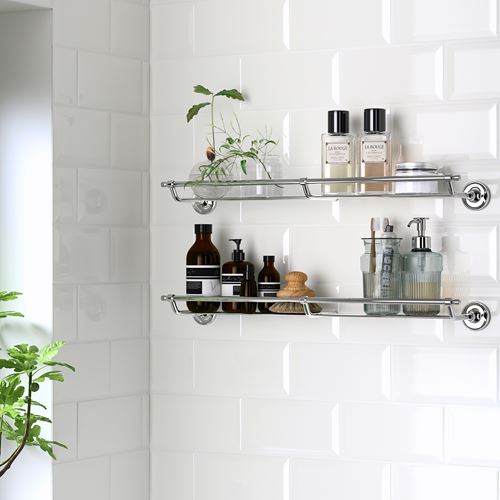 IKEA - BROFJARDEN, bathroom shelf, chrome effect, 60x6 cm
