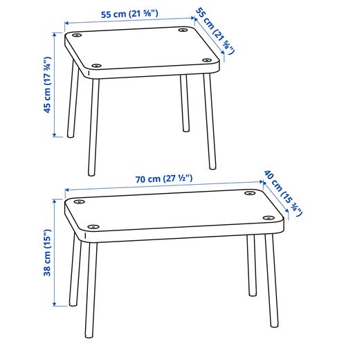 IKEA - SONHULT, sehpa seti, gri-ceviz görünüm