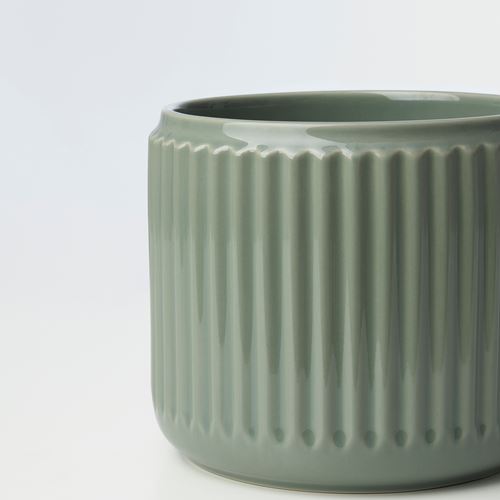IKEA - STILREN, stoneware plant pot, dark turquoise, 12 cm