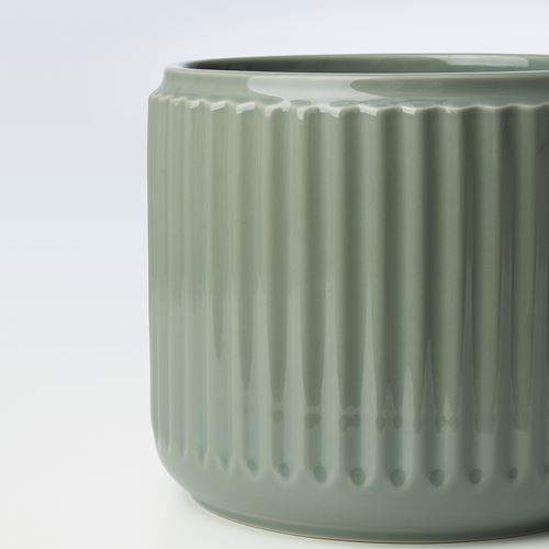 IKEA - STILREN, stoneware plant pot, dark turquoise, 15 cm