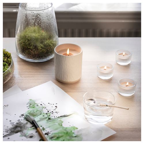 IKEA - SILKESTRAD, scented candle in pot, off white, 45 hr