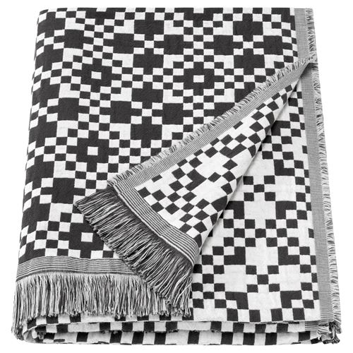 IKEA - GINSTSACKMAL, throw, black-white, 130x170 cm