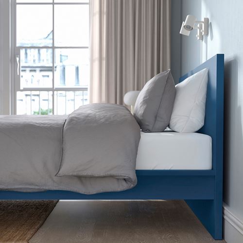 IKEA - MALM/LURÖY, double bed, blue, 160x200 cm