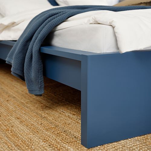 IKEA - MALM, double bed, blue, 140x200 cm