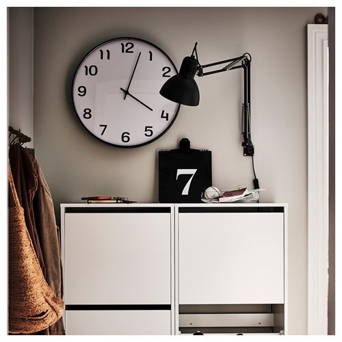 IKEA - PLUTTIS, wall clock, black, 52 cm