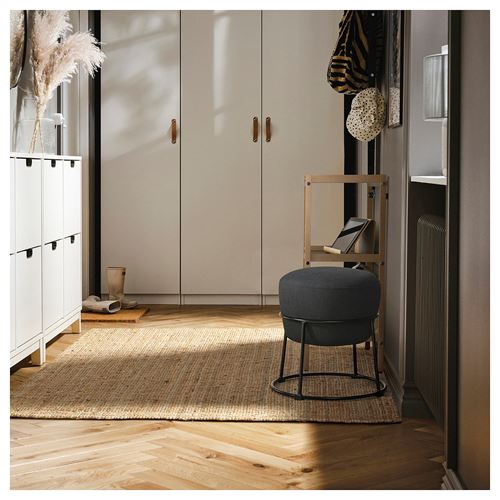 IKEA - EMMISLÖV, pouffe, vissle dark grey