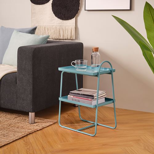 IKEA - HATTASEN, bedside table, turquoise, 43x27x48 cm