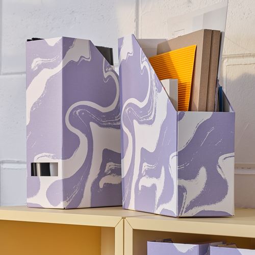 IKEA - TJENA, magazine file, lilac-white, 10x25x30 cm