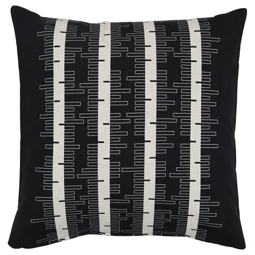 IKEA - STOCKHOLM 2025, lace pillow cover, black-off-white, 50x50 cm