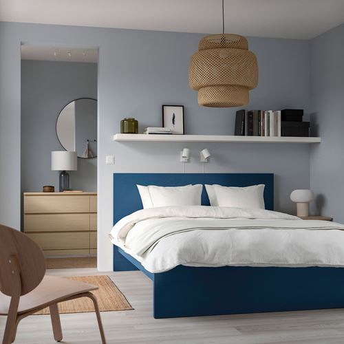 IKEA - MALM/LINDBADEN, double bed, blue, 140x200 cm