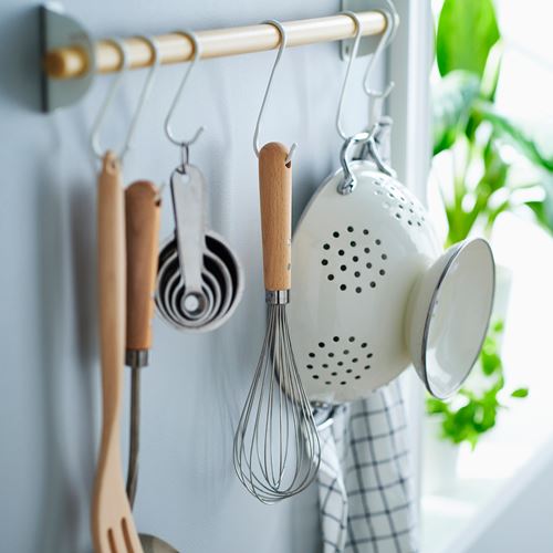 IKEA - VARDAGEN, whisk, stainless steel/beech, 30 cm