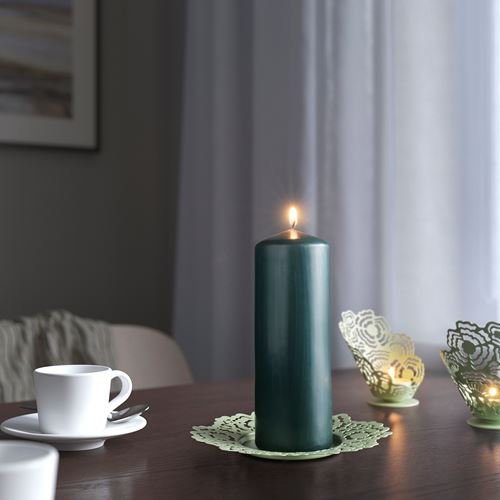 IKEA - FENOMEN, blok mum, koyu gri-yeşil, 70 saat